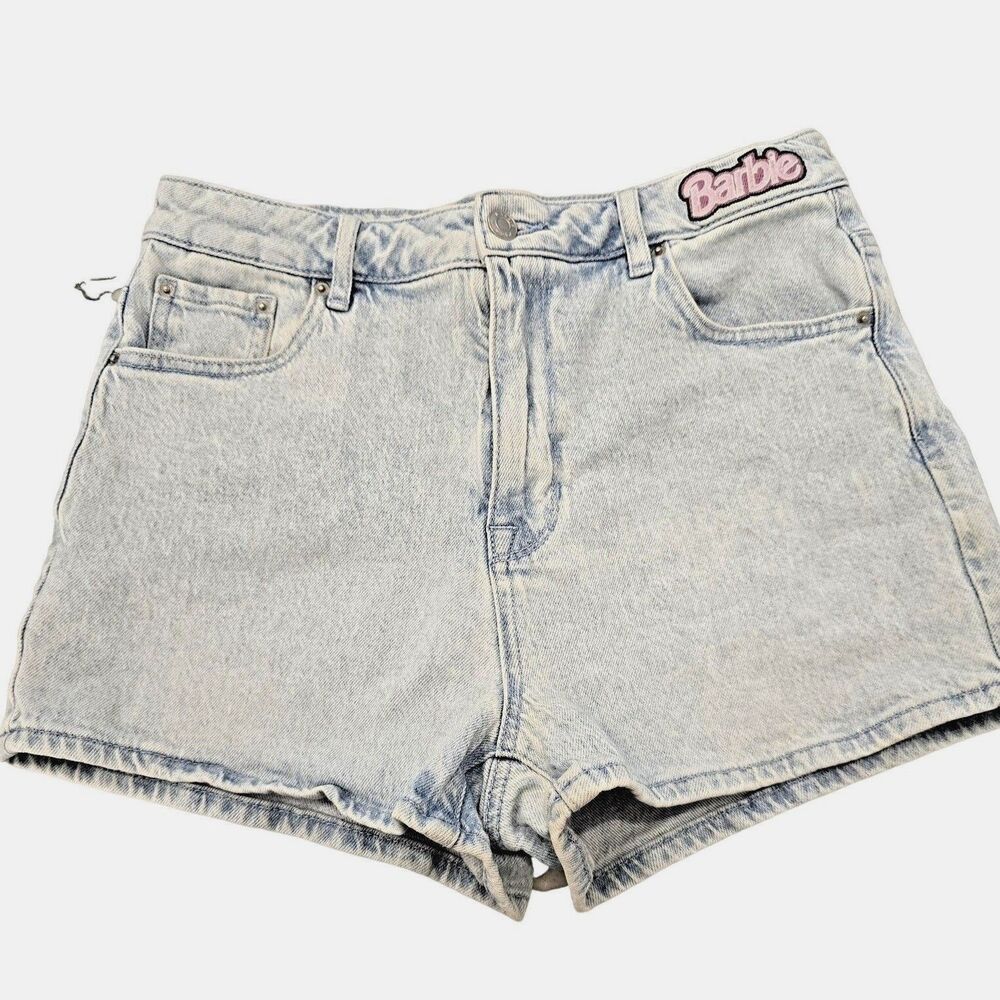 Barbie Denim Shorts PacSun High Waisted Barbiecore Light Wash 2023 Collab Sz 28